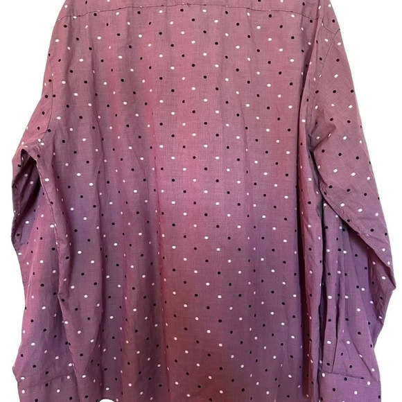 Tiglio Sport men’s purple with dots long sleeve button down. Size 2X - Picture 2 of 3